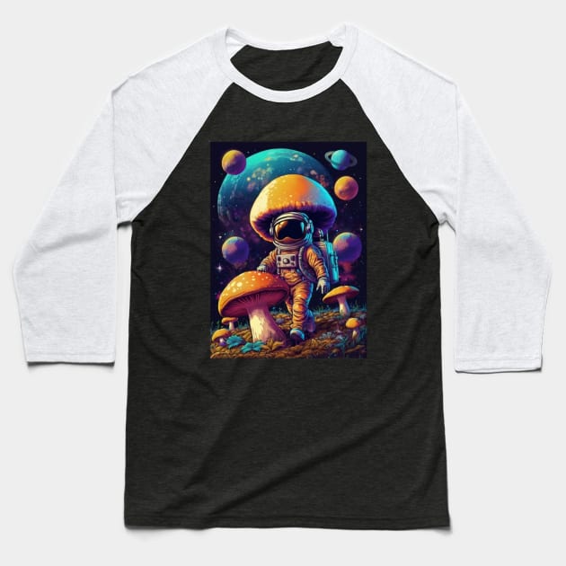 Techno Astronaut T-Shirt - Techno Organism - Catsondrugs.com - Techno, rave, edm, festival, techno, trippy, music, 90s rave, psychedelic, party, trance, rave music, rave krispies, rave flyer Baseball T-Shirt by catsondrugs.com